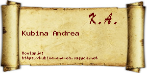 Kubina Andrea névjegykártya