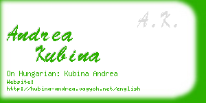 andrea kubina business card